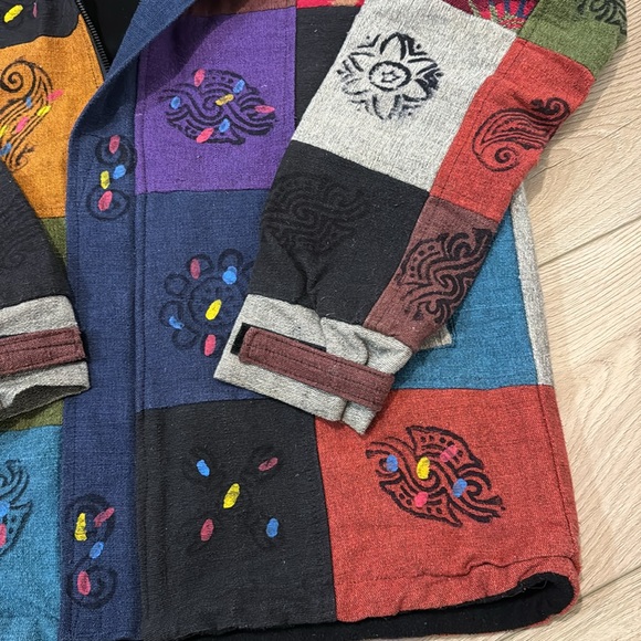 Handmade Patchwork  Hood Jacket size xl - Picture 5 of 6